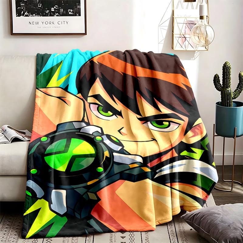 Ben 10 Theme Blanket Suitable For The Sofa Camping And Travel Made Of Soft Flannel Material An Ideal Gift For Occasions Such As Birthday