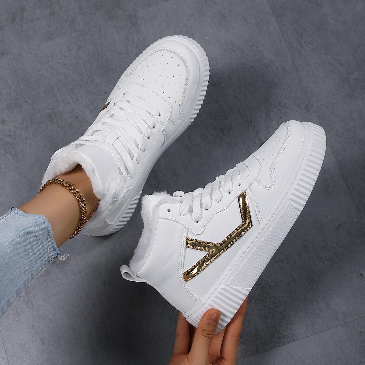 

Флис новые маленькие белые туфли женские универсальные повседневные спортивные женские туфли кеды на толстой подошве осенние водонепроницаемые туфли 36 белый