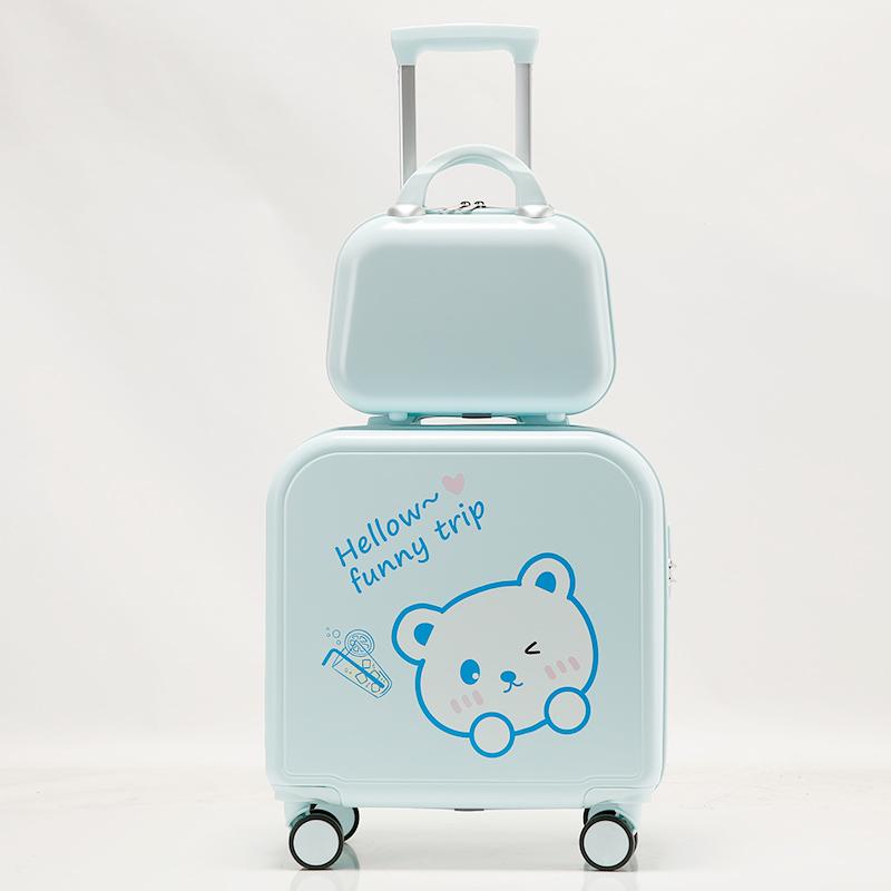 Child Luggage Girls Small Leather Suitcase Handbags Password Set Suitcases 2024 New Cute Cabin Trolley Case
