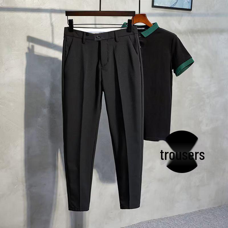 

Мужские узкие брюки в корейском стиле — модные повседневные брюки Nine-Point для осени/зимы 40 чёрный