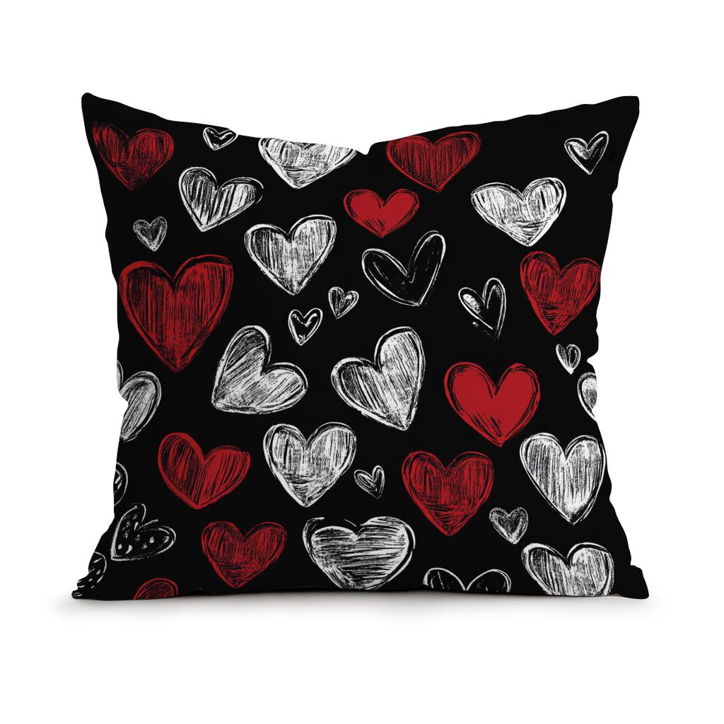 Valentine'S Day Graffiti Pillowcase Printed Polyester 40/45/50cm Throw Pillowcover Decorative Sofa Cushion Pillowslip Home Decor