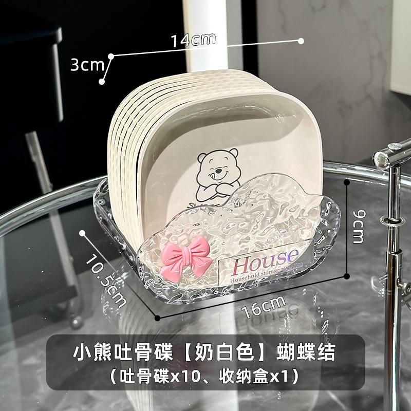 Exquisite Spuckknochenplatte Kreative Haushalts-Esstisch Spuckknochen-Schlackeplatte Aufbewahrungsplatte Lebensmittelgeeignete Obstplatte