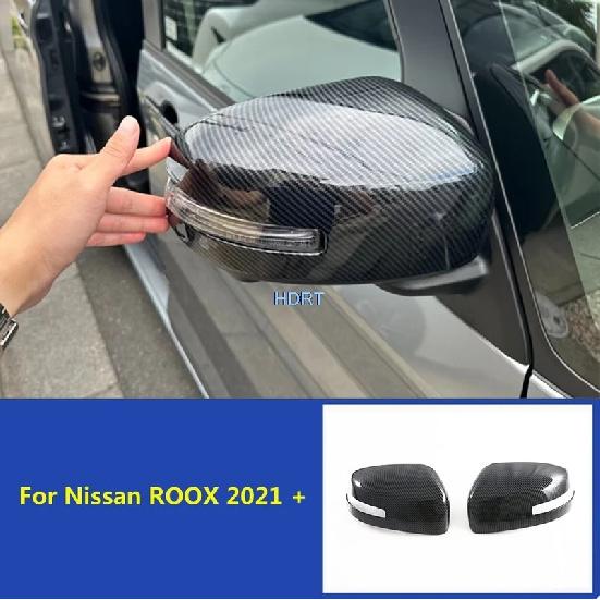 Car Style Side Reverse Mirror Cover For Nissan ROOX  + Reflective Mirror Wing Cap Exterior Sticker Door Rear View Case Trim