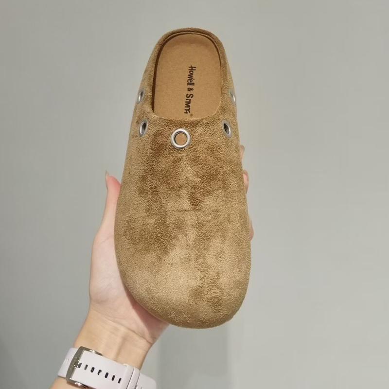 Fashion Flats Women Mules Shoes Casual Designer Slippers Suede Fashion Dress Woman Sandals 2025 New Cozy Slingback Zapatillas De Mujer
