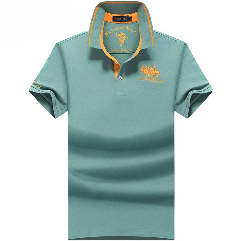 

TrendHub Футболка поло мужская хлопок повседневная больших размеров футболки поло мужские деловая мода с коротким рукавом поло мужское для гольфа высокое качество зеленая 6XL