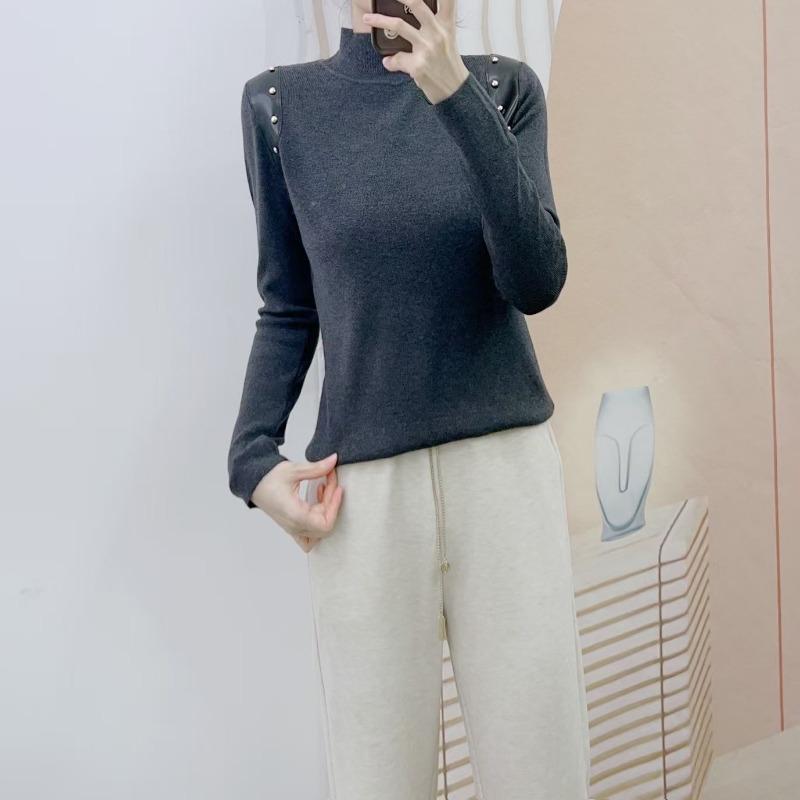 

Осенняя мода Цельный корейская версия Приталенный простой пуловер Свитер с длинным рукавом One size