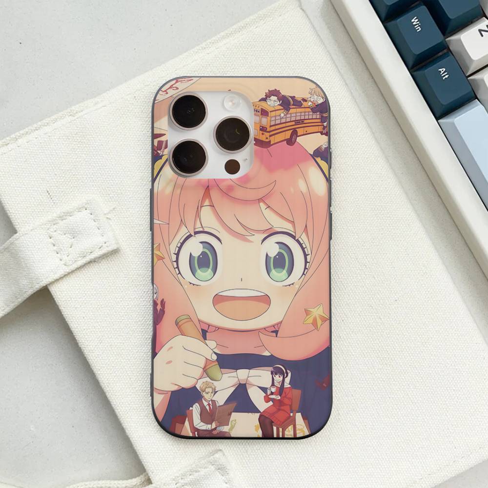 Classic Anime Spy X Family Luxury Ripple Shockproof Phone Case For IPhone 17 Air 16 15 14 13 12 11 Pro Max Plus Pro