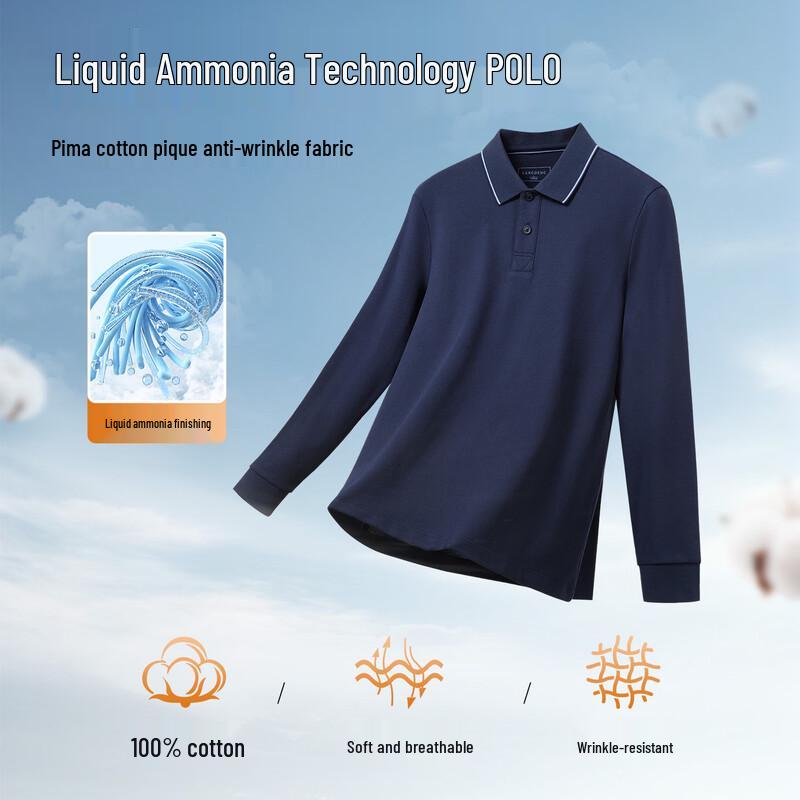 Men's Pure Cotton Long-Sleeve Polo Shirt