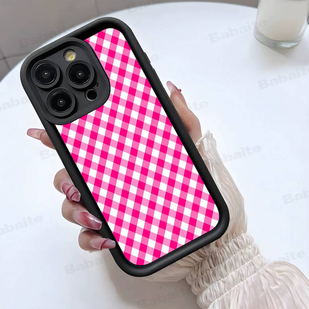 Einfache schicke Gittermuster-Handyhülle für iPhone 17 16 E 15 14 13 12 11 Pro Max Plus Rückseite