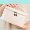 Modern Minimalist Pu Cake Makeup Bag Cube-shaped Multifunctional Travel Toiletry Cosmetic Pouch