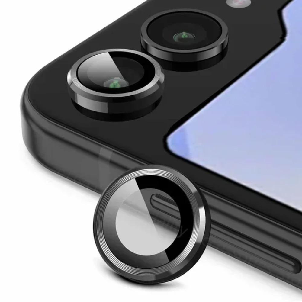 

1 Комплект Высококачественная Металлическое Кольцо HD Пленка для Объектива Камеры Для Samsung Galaxy Z Flip 7 6 5 4 3 Защитная Крышка Объектива из Закаленного Стекла против Царапин For Galaxy Flip 7&Tempered glass чёрный