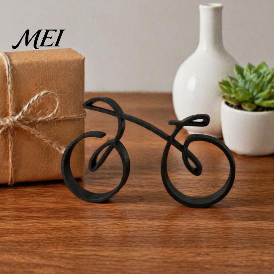 Schreibtischzubehör für Männer 3D-gedrucktes Fahrradornament, Abstrakte Fahrradskulptur, Kreatives Geschenk Radfahrerfigurine, Modern Minimalistisch Radfahren