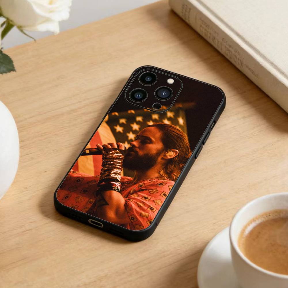 30 Seconds To Mars Phone Case For iPhone 16,15,14,13,12,17,Pro Max,Plus Silicone Black Case