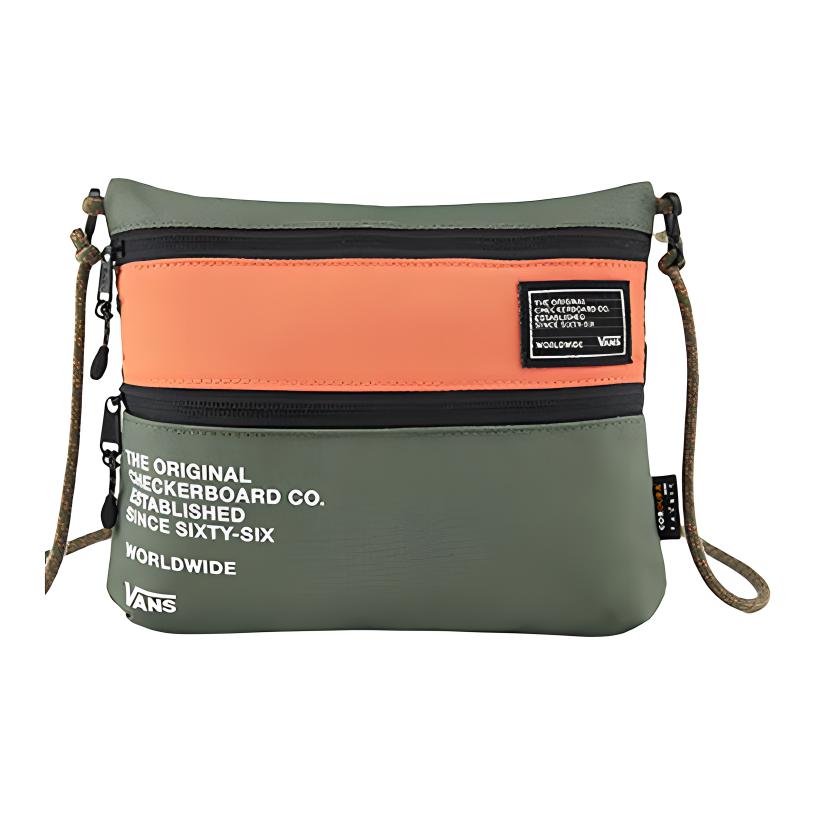 

New Vans Nylon Fabric With Canvas Shoulder Bag Canvas Bag Crossbody Bag Regular Unisex Army Green VN0A4BQFKCZ 24.1*4.1*20.1CM