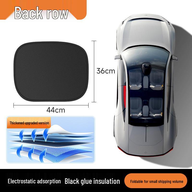 Black Static Cling Car Window Sunshade - Heat & UV Protection