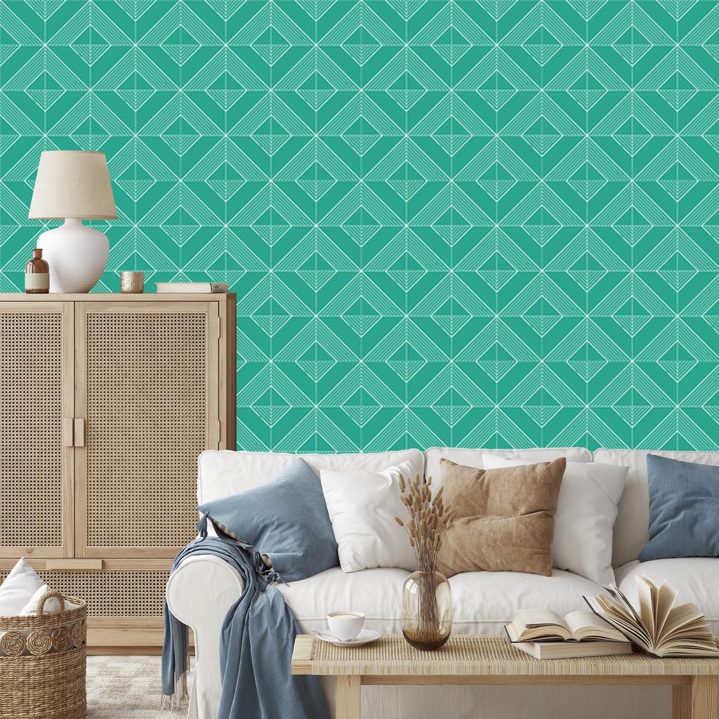 Geometric Sea Rhombus Wallpaper for Living Room and Bedroom 50x1000