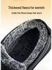 Winter Leather Surface Warm Cotton Snow Boots for Middle-Aged and Elderly - Non-Slip, Wool-Insulated, Thickened Velvet Dad Shoes.