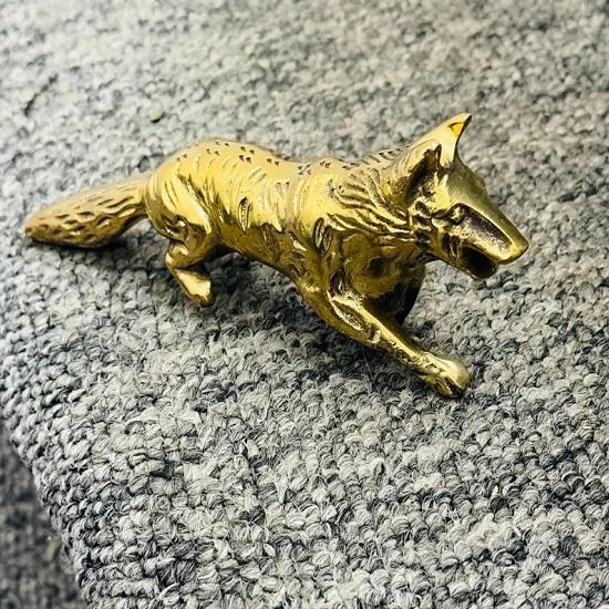 Brass Handle Sticks Fox Collectible Wooden Walking Stick Cane