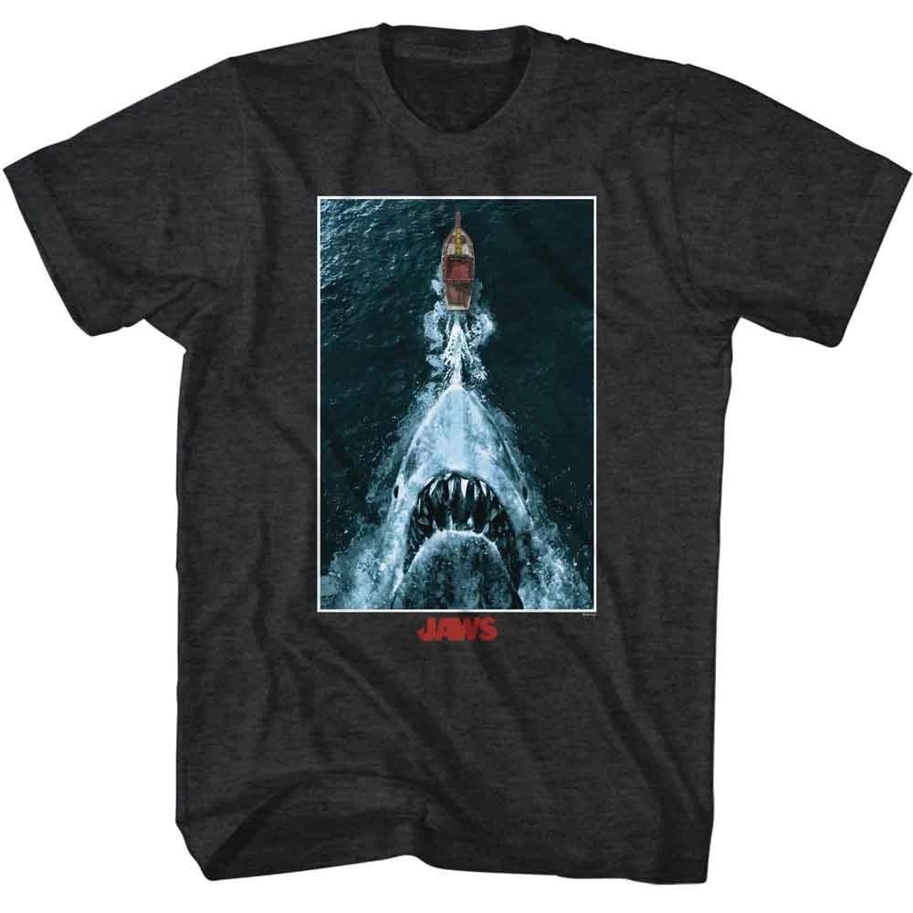 Jaws - Shark Chasing Boat Poster - American Classics - Black Heather  Short 120