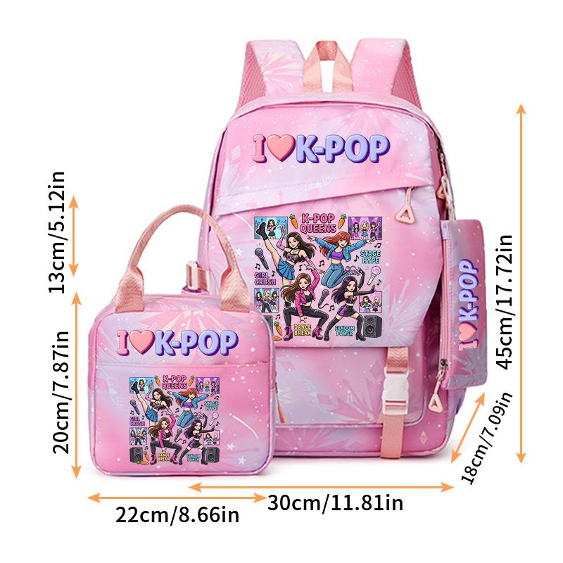 3PCS Numbered 6&7 Pattern Knapsack Set | The Perfect Choice for School & Journey With Premium Quality Materials