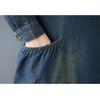 DIMANAF Women 2025 New Plus Size Spring Dress Hoodies Denim Long Sleeve Dress Loose Blue Basic Dresses Vintage