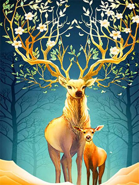 

5D Diy Алмазная картина Мозаика Олень Домашний декор Полный квадрат/круг Вышивка крестом Набор Животное Настенное Искусство Full Round 20x30CM