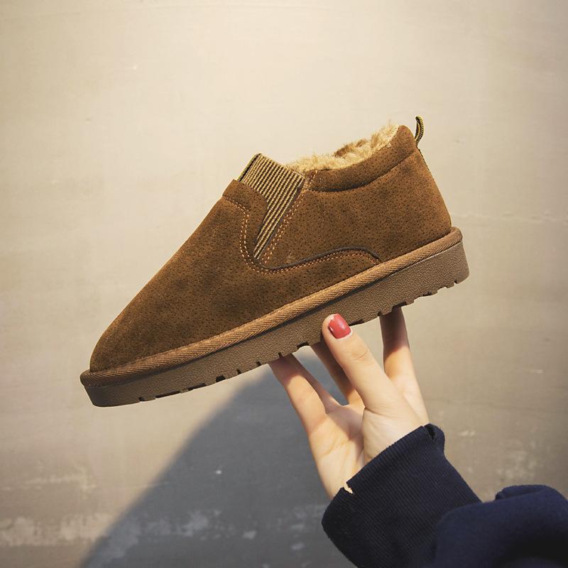 Independent station wishes foreign trade large size winter velvet thickened warm outer wear non-slip one pedal snow boots women