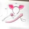 Halloween Cute Pink Pig Costume Headband Set - Cartoon Animal Plush Piggy Face