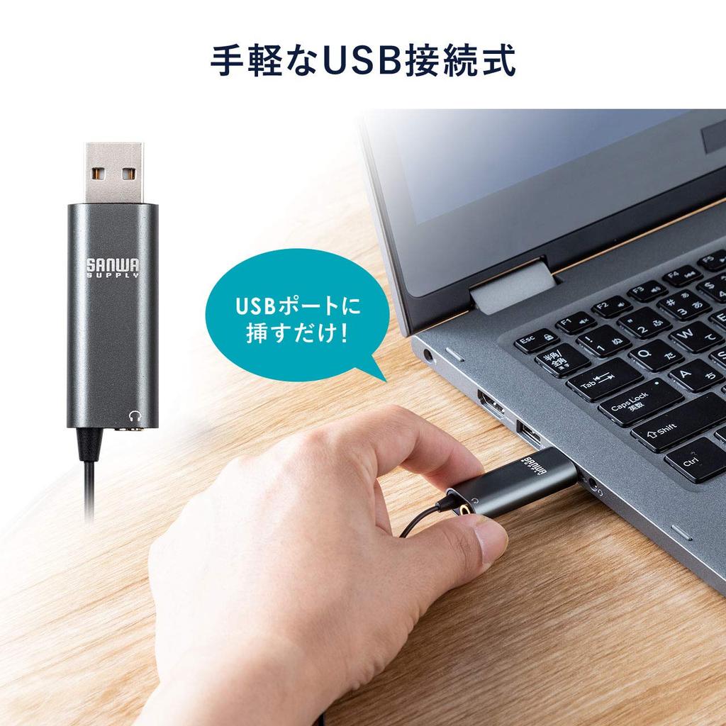 Sanwa Direct USB Pin Microphone, Condenser, Compatible with Zoom, Skype, and YouTube, with Earphone and Speaker Connection, Product Code: 400-MC017