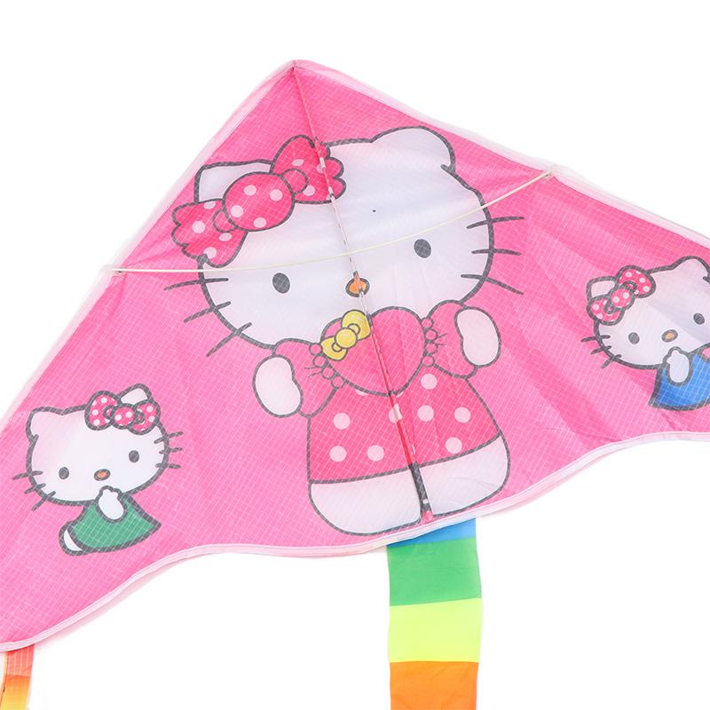 Cute Cartoon Colorful Triangle Kite Flying Toys Kite For Children Kids With 30M Kite String Outdoor Fun Sports Kites Toys