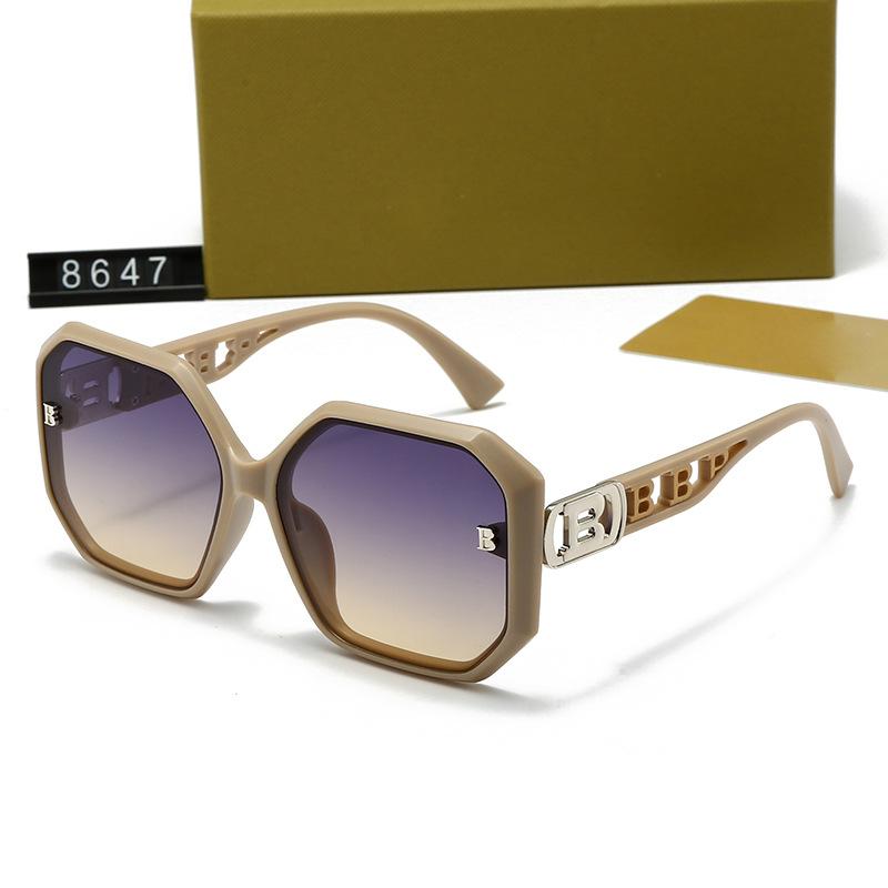 ins new B home European and American retro sunglasses box versatile Internet celebrity polygonal sunglasses