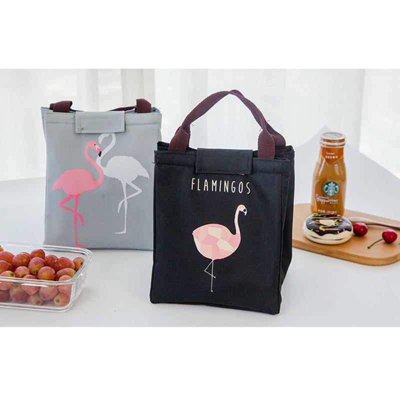 Elegant Flamingo Lunch Bag With Premium Oxford Cloth For Hot And Cold Food Storage