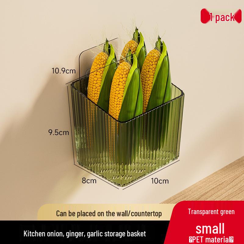 Wall-Mounted Punch-Free Storage Basket for Kitchen and Bathroom