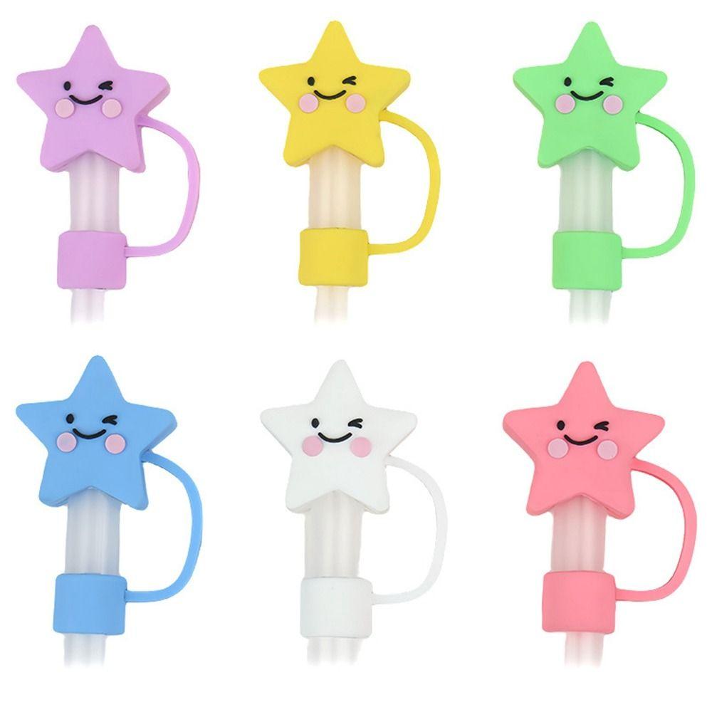 Reusable Drinking Dust Cap Silicone Straw Tips Cover Creative Silicone Straw Plug  Water Glass