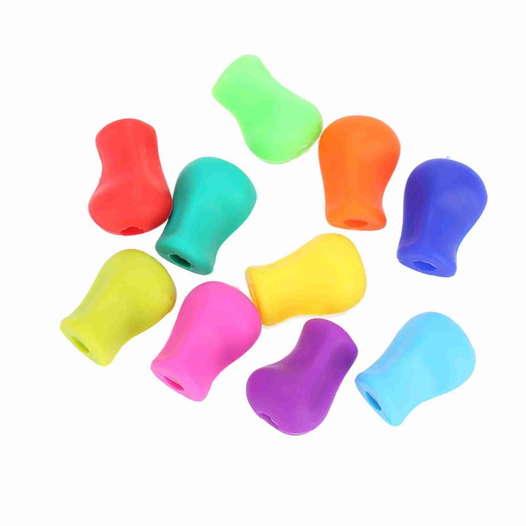 10pcs Silicone Pencil Writing Holder Ergonomic Pen Writing Aid Tool for Children Students