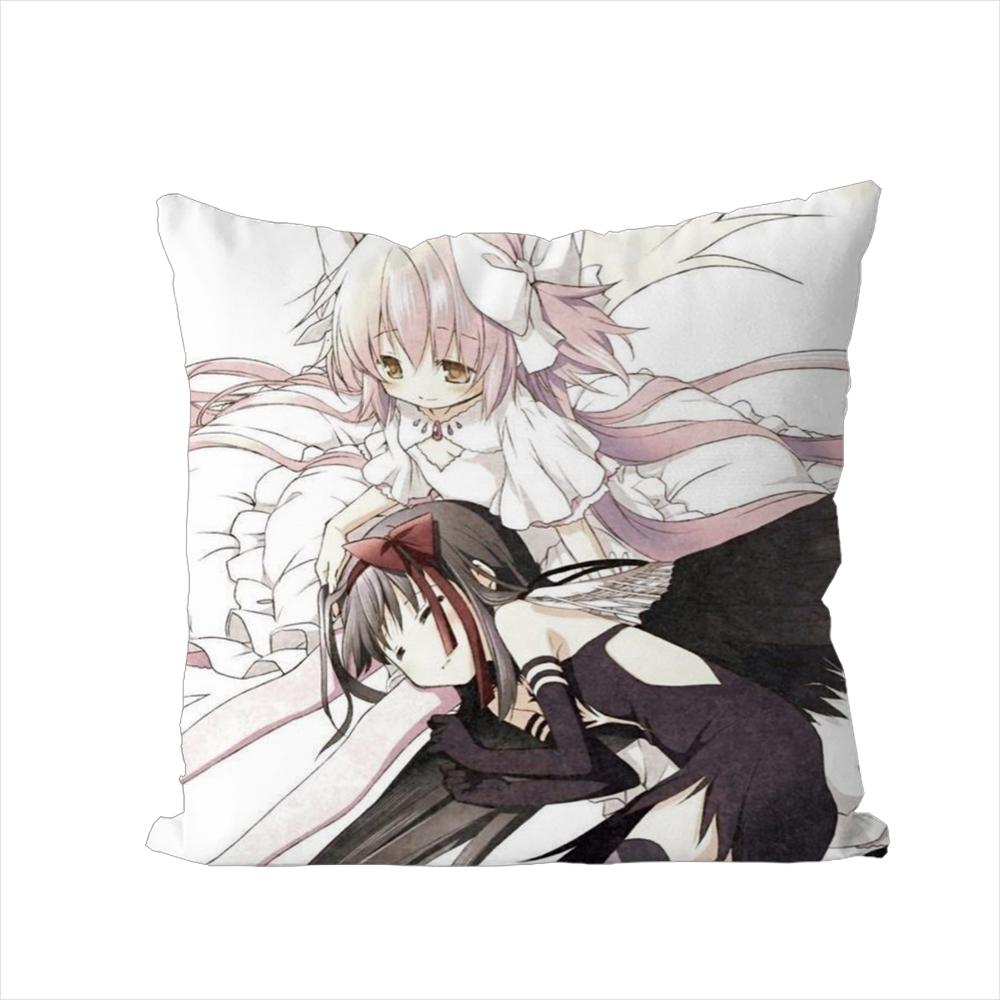 Puella Magi Madoka Magica Pillow Case For Car Sofa Decorative Home Doublesided Print Plush Square Throw Pillow Cushion Cover