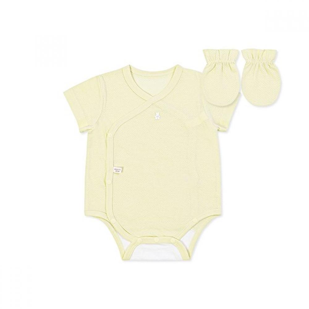 Organicmom Yellow Cool Half Sleeve Baby Suit Hand Cover Set Mlmnbs03 yellows