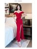 Sexy Backless Evening Gown: Slimming Long Nightclub Dress for Women