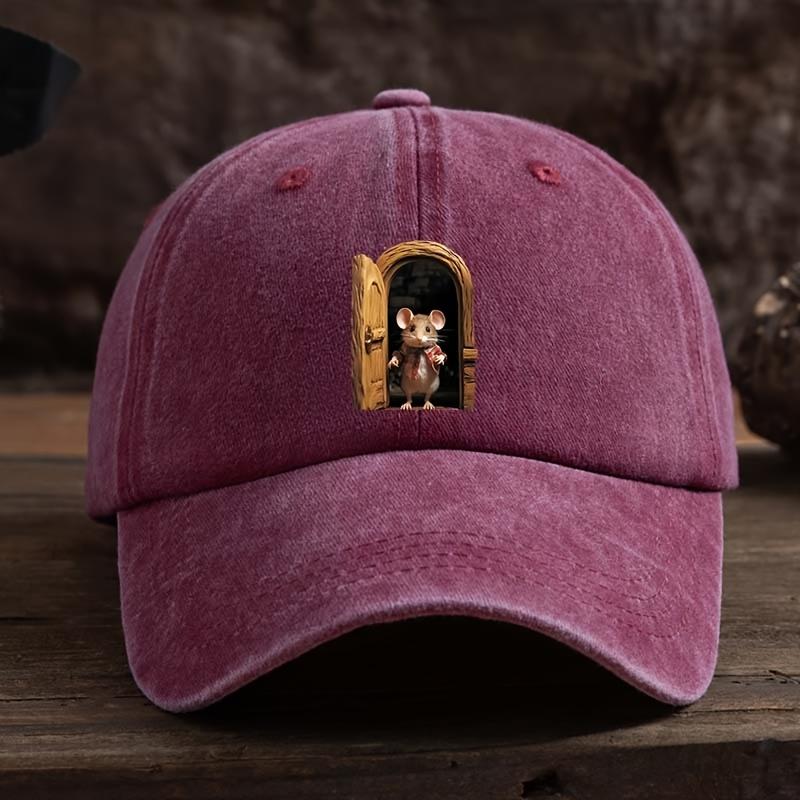 Cute Mouse Printed Baseball Hat Versatile Outdoor Leisure Fishing Hat Sunshade Duck Tongue Travel Hat