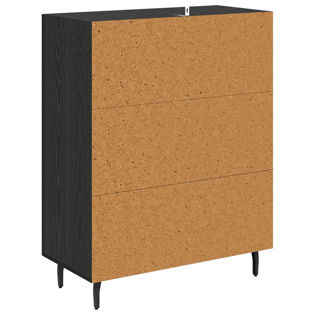 Sideboard in Black Oak Look 69.5 x 34 x 90 cm Engineered Wood