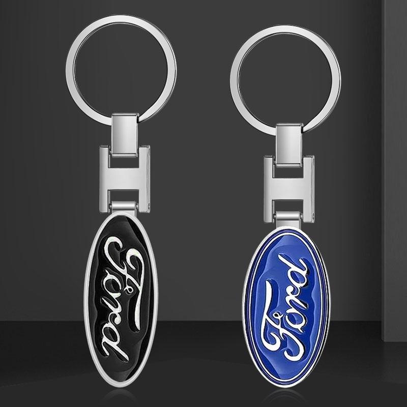 3D Styling Metal Car Key Ring Anniversary Badge Keychain Accessories For Ford Focus Mondeo Kuga Fiesta MK7 Escort Explorer Edge 2 4 MK2 MK4