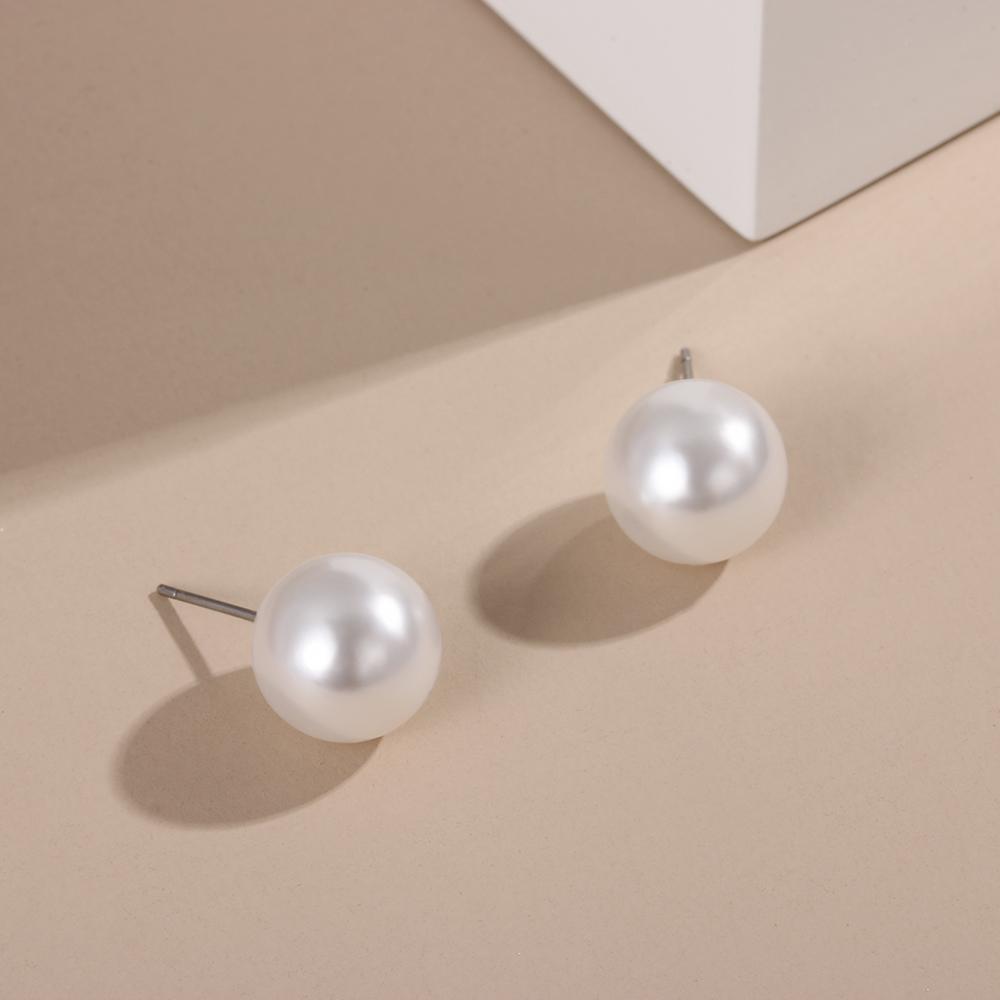 4mm 5mm 6mm 8mm 10mm 12mm Round Ball Earrings Elegant Ear Stud New Pearl Earrings  Women