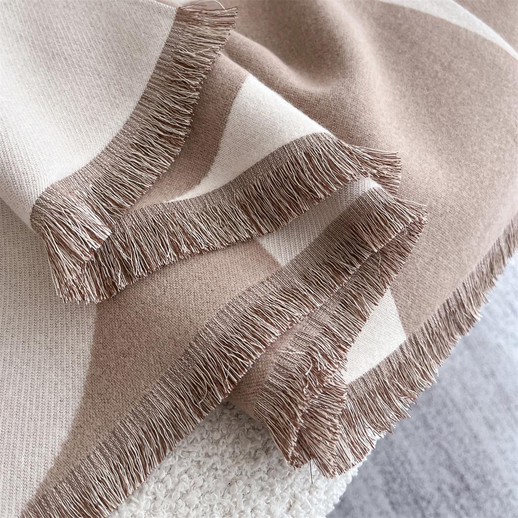 Wind Autumn And Winter Scarf Women'S Versatile Scarf Imitation Cashmere Thickened Warm And Cold-Proof Double-Sided Shawl