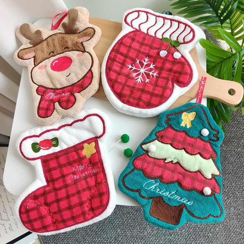 Christmas Hand Towels Absorbent Towel for Kitchen Bathroom Hanging Towels for Hands Christmas Decorations 2026 Navidad
