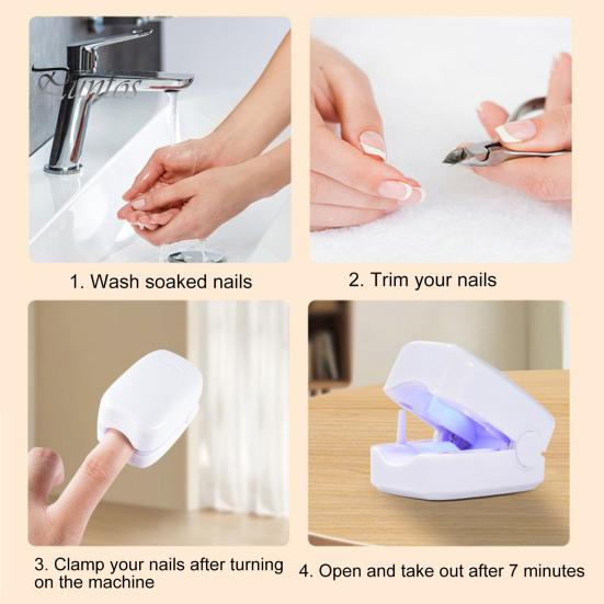 Nagelsvampsbehandling LED-enhet 460nm Blått ljus USB-laddning Onychomycosis Rengörare för Återställande av Nagelhälsa Och Smärtlindring Blått Ljus Nagelterapi