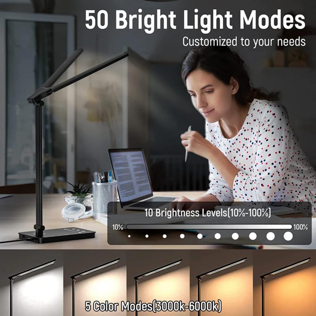 New Enhance Productivity and Mood with this Sleek and Functional Lamp - Perfect for Home Offices, Dorm Rooms, or Study Spaces. A