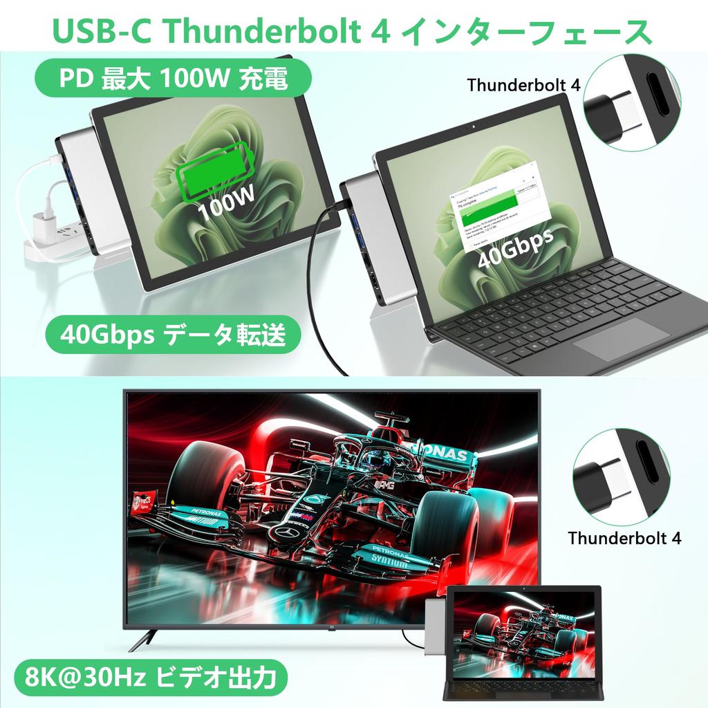 Surface Pro9 Hub 4K Thunderbolt 4 Display 40G Data 100W 100M SD TF Card Mm Audio Surface Pro 9 Hub Triple Display Pro Surface Pro 9 Conversion Adapter