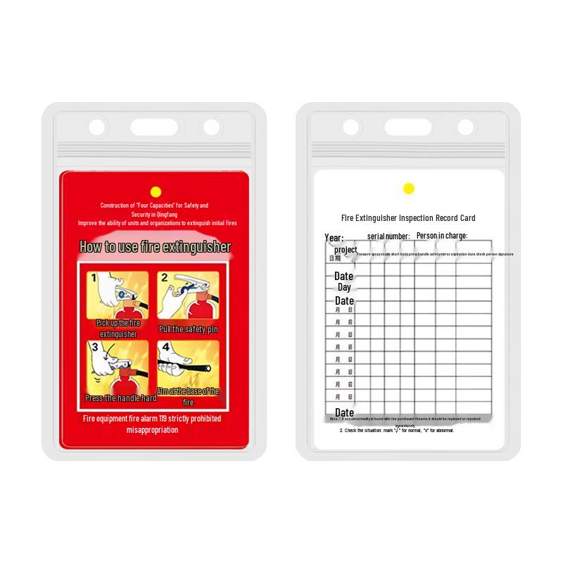Fire Extinguisher Inspection Log Card Set