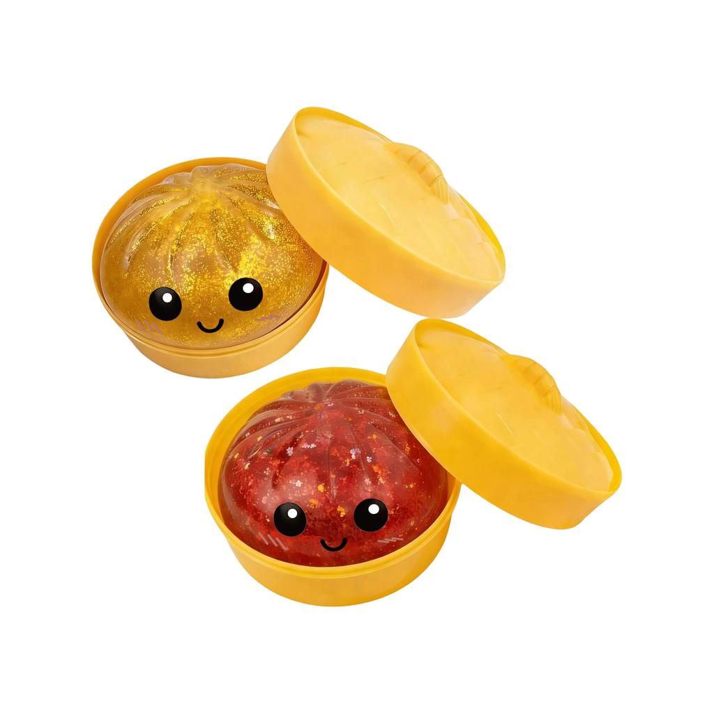 Colorful Glitter Dumpling Glitter Dumpling Squishy with Box Dumplings Sensory Squeeze Toy for Stress Relief Squeeze Dough Ball