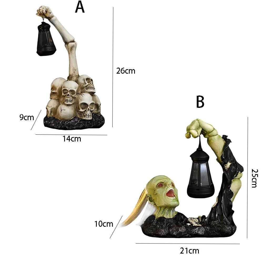 Creative Halloween Skeleton Night Light Funny Garden Statue Lamp Skull Sculptures  Outdoor